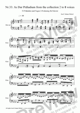 page one of Nr.33: As Dur Präludium from the collection 2 to 8 voices