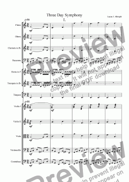 page one of Three Day Symphony I.