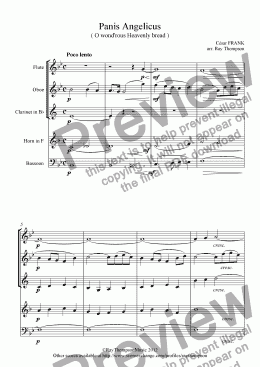page one of Franck: Panis Angelicus arr. wind quintet