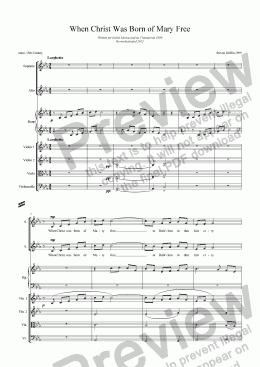 page one of When Christ Was Born of Mary Free (strings & harp accomp)