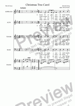 page one of Christmas Tree Carol [SATB]