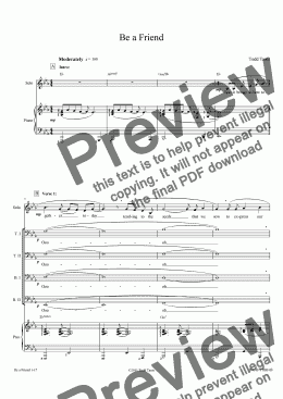 page one of Be a Friend [piano-vocal solo-TTBB]