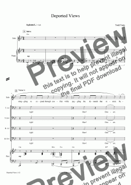page one of Deported Views [piano-vocal solo-TTBB]