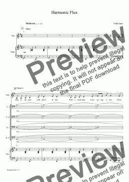 page one of Harmonic Flux [piano-vocal solo-TTBB]