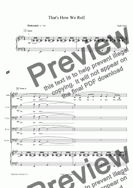 page one of That’s How We Roll [piano-vocal solo-TTBB]