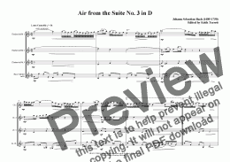 page one of Air from the Suite No. 3 in D for Clarinet Quartet (Jazzy version)