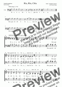 Riu, Riu, Chiu - Download Sheet Music PDF file