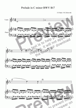 page one of Prelude in C minor BWV 847