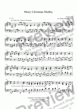 Medley chanson française + Noel Sheet music for Piano (Solo)