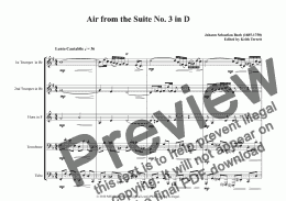 page one of Air from the Suite No. 3 in D for Classical Brass Quintet
