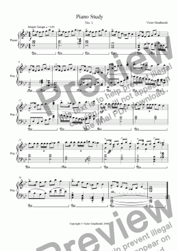 page one of Piano Study No. 1