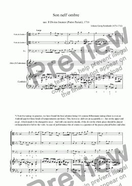 page one of Son nell’ ombre (aria for alto, 2 viols da gamba and BC)