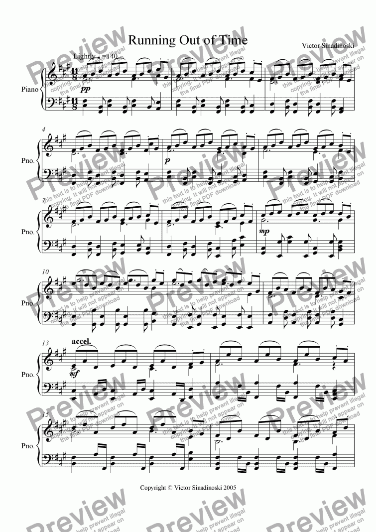 Running Out of Time - Download Sheet Music PDF file