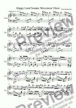 page one of Happy Land Sonata: Movement Three