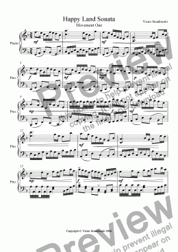 page one of Happy Land Sonata