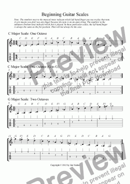 page one of Beginning Guitar Scales