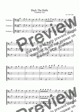 page one of Deck The Halls - Trombone Trio