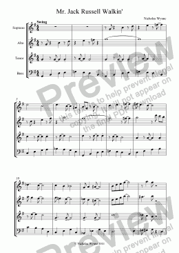 page one of Mr. Jack Russell Walkin’ Recorder Quartet