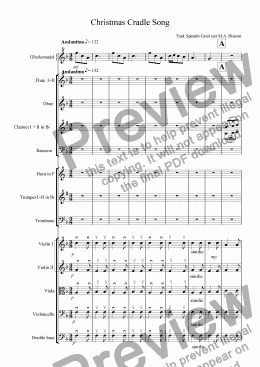 page one of Christmas Cradle Song (for Small Orchestra)