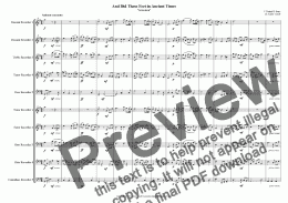 page one of English National Anthem Jerusalem for Double Recorder Quintet (And Did Those Feet in Ancient Times)