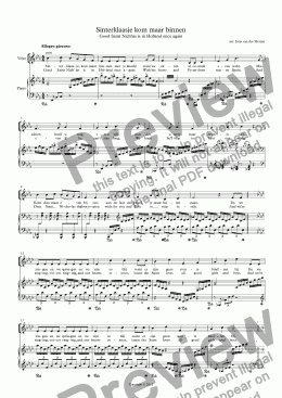 page one of Sinterklaasje kom maar binnen [sinterklaasliedje] (choir SATB + piano)