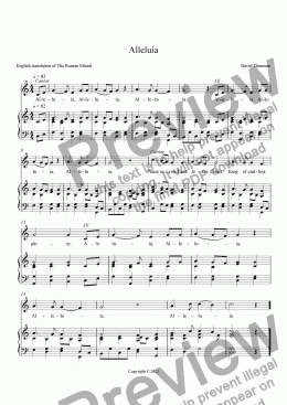 page one of Alleluia - a setting for congregational singing from the "The New Mass of Hope," a setting of the English translation of the Roman Missal