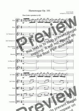 page one of Humoresque Op. 101