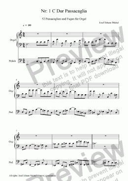 page one of Nr: 1 C Dur Passacaglia