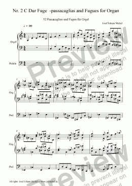 page one of Nr. 2 C Dur Fuge  -passacaglias and Fugues for Organ