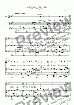 page one of Sinterklaas kapoentje [sinterklaasliedje] (choir SATB + piano)