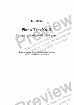 page one of PIANO TRIO No.2 for violin, cello & piano