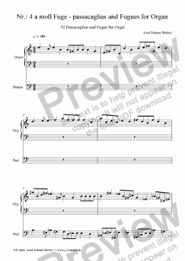 page one of Nr.: 4 a moll Fuge - passacaglias and Fugues for Organ