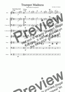 page one of Trumpet Madness (small band)