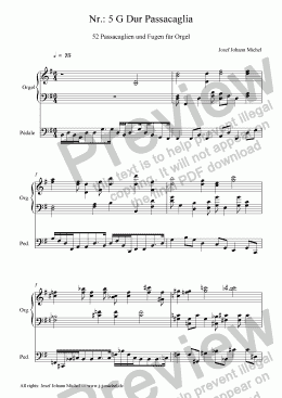 page one of Nr.: 5 G Dur Passacaglia