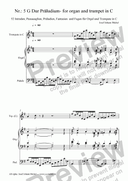 page one of Nr.: 5 G Dur Präludium- for organ and trumpet in C