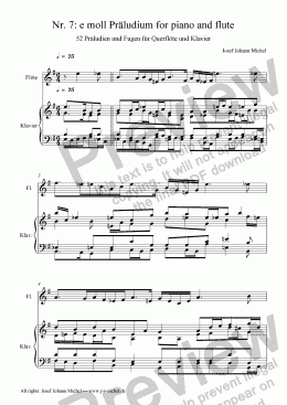 page one of Nr. 7: e moll Präludium for piano and flute