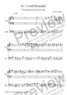 page one of Nr.: 7 e moll Passacaglia