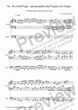 page one of Nr.: 8 e moll Fuge - passacaglias and Fugues for Organ