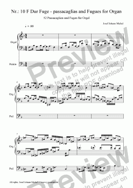 page one of Nr.: 10 F Dur Fuge - passacaglias and Fugues for Organ