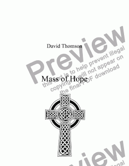 page one of New Mass of Hope - A setting of the new English translation of the Roman Missal for general congregational singing