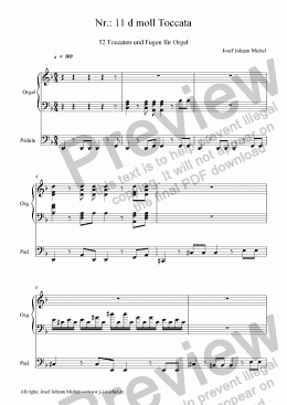 page one of Nr.: 11 d moll Toccata