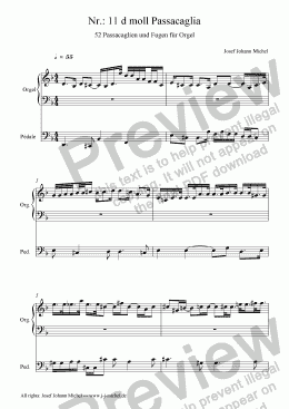 page one of Nr.: 11 d moll Passacaglia