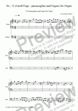 page one of Nr.: 12 d moll Fuge - passacaglias and Fugues for Organ