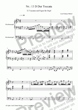 page one of Nr.: 13 D Dur Toccata