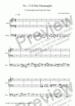 page one of Nr.: 13 D Dur Passacaglia