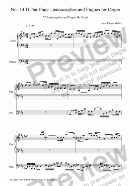 page one of Nr.: 14 D Dur Fuge - passacaglias and Fugues for Organ