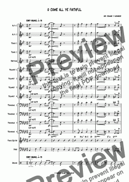 page one of O COME ALL YE FAITHFUL bigband-christmas