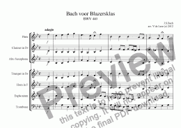 page one of Bach voor Blazersklas