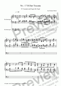 page one of Nr.: 17 B Dur Toccata