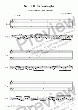 page one of Nr.: 17 B Dur Passacaglia